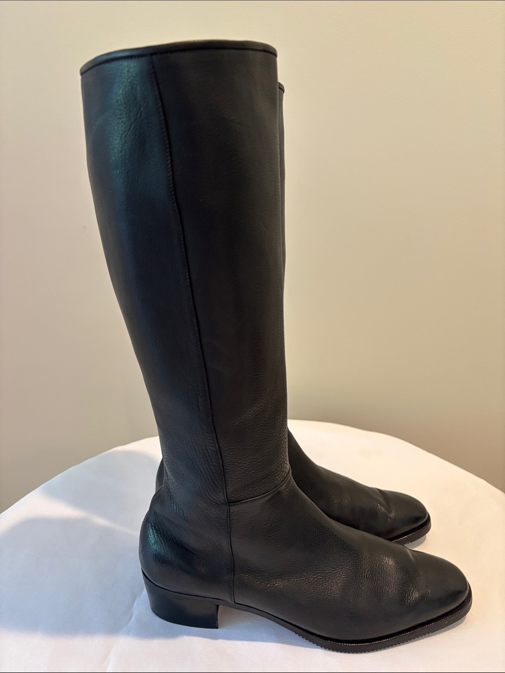 Vintage Ilga Gravati Italian Classic Black Leather Knee-High Women's Boots 9M